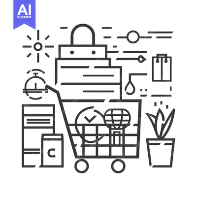 Popular premium asset: Shopping Cart Filled With Online Purchases and Delivery