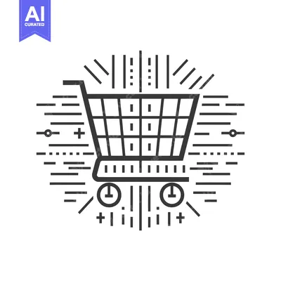 Shopping Cart Icon with Abstract Design Elements