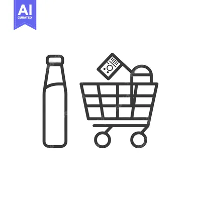 Aset premium populer: Shopping Cart with a Bottle and a Price Tag