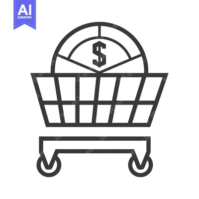 Shopping Cart with Dollar Sign and Pie Chart