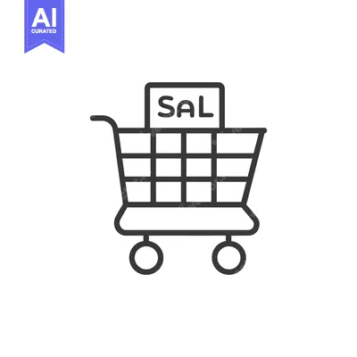 Aset premium populer: Shopping Cart with Sale Sign Icon