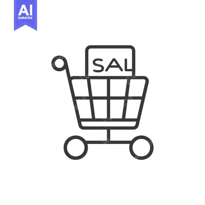 Shopping Cart with Sale Tag Icon