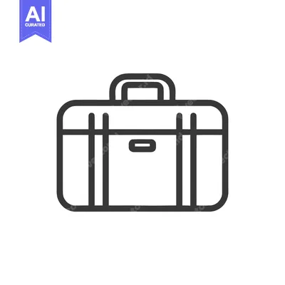 Minimalist Briefcase Icon: Business, Travel, and Professionalism Symbo