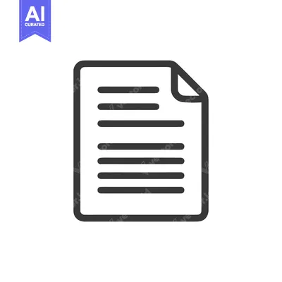 Aset desain premium: Minimalist Document Icon with Rounded Corners and Text Lines