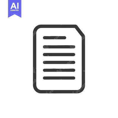 Aset desain premium: Minimalist Document Icon: Clean Lines, Rounded Edges, Modern Design