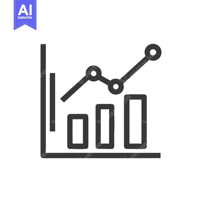 Minimalist Bar and Line Graph Icon: Business Growth Visualization