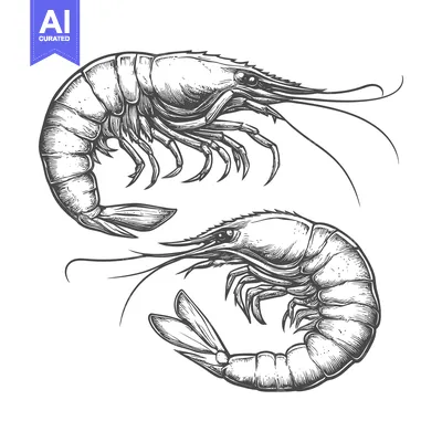 Popular premium asset: Detailed illustration of two crustaceans commonly known as shrimp