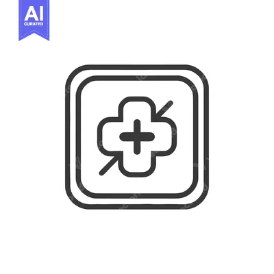 Expand Icon in Rounded Square, Simple Line Art Design