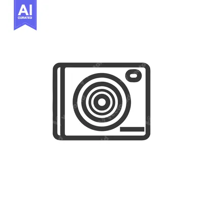 Premium design asset: Minimalist Camera Icon: Concentric Lens Design, Bold Outline, Modern S
