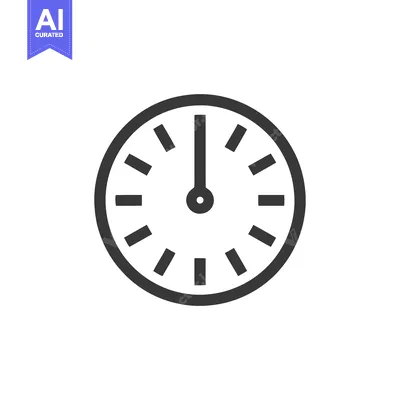 Minimalist Clock Icon: Twelve O'Clock, Time Management Concept