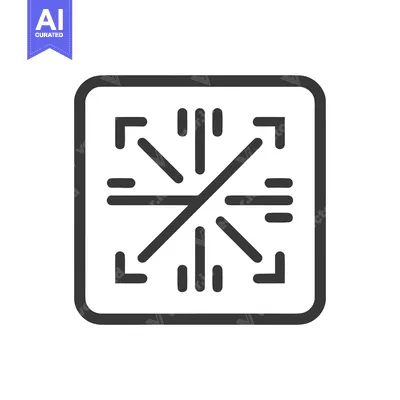 Aset premium populer: Expand Icon: Square Frame with Arrows and Lines, Vector Symbol