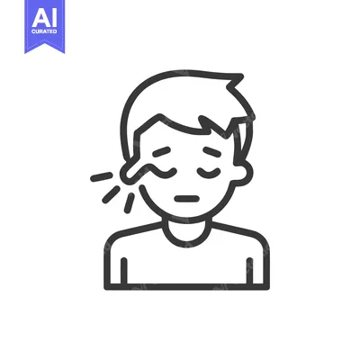 Crying Boy Icon: Sadness, Grief, and Emotional Distress in Simple Line