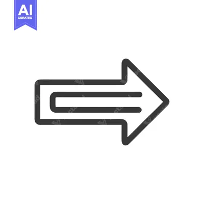 Bold Outline Arrow with Double Shaft on White Background
