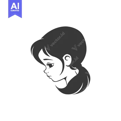 Side Profile of a Girl with Long Hair in a Ponytail