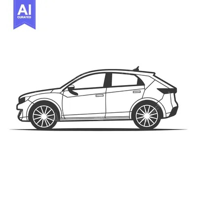 Popular premium asset: Side View Line Drawing of a Modern SUV
