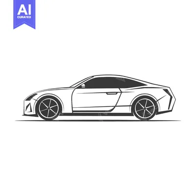 Side View of a Black and White Sports Car