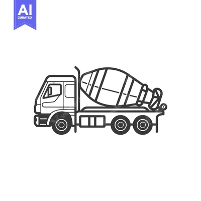 Side View of a Concrete Mixer Truck
