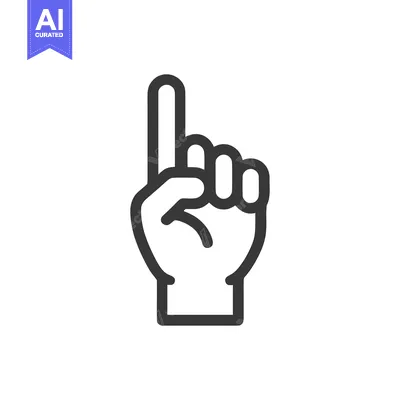Premium design asset: Index Finger Pointing Up: Bold Line Art Icon on White Background