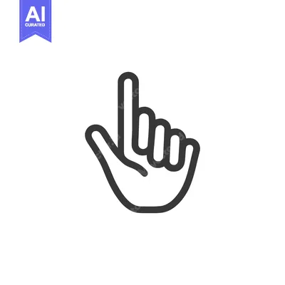 Aset premium populer: Minimalist Hand Cursor Icon: Pointing Finger on White Background