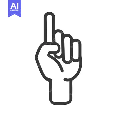 Popular premium asset: Stylized Hand Icon with Pointing Index Finger on White Background