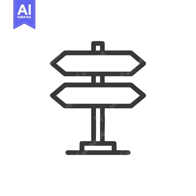 Aset desain premium: Minimalist Signpost Icon: Directional Choice, Navigation Symbol, Vecto
