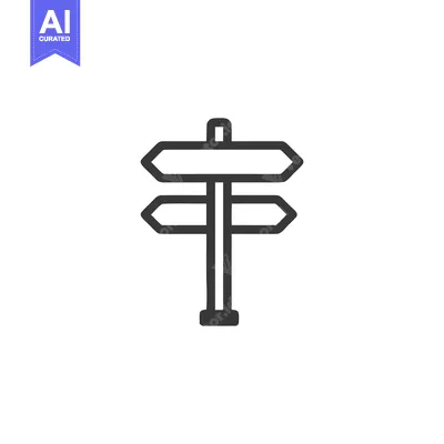 Minimalist Signpost Icon: Directional Guidance in Simple Design
