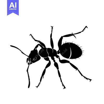 Popular premium asset: Black Silhouette of an Ant with Six Legs and Antennae
