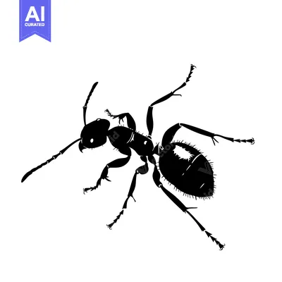 Aset premium populer: Black and White Silhouette of an Ant