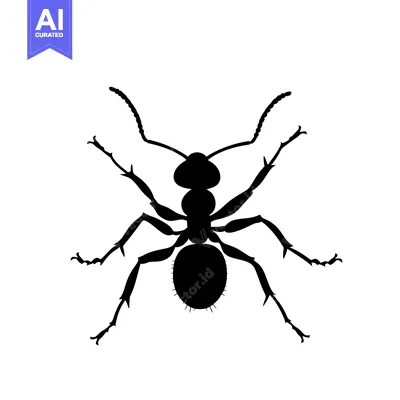 Popular premium asset: Black Silhouette of an Ant with Six Legs and Antennae