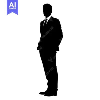 Premium design asset: Silhouette of a Man in a Suit