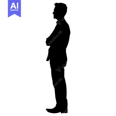 Aset premium populer: Silhouette of a Man Standing with Arms Crossed