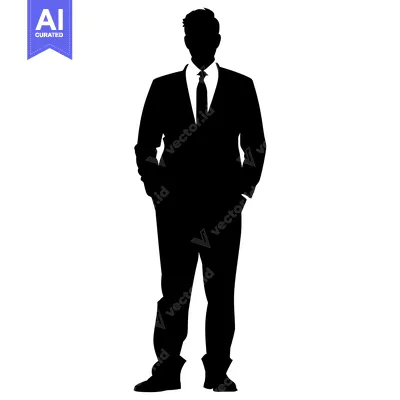 Premium design asset: Silhouette of a Man in a Suit with His Hands in His Pockets