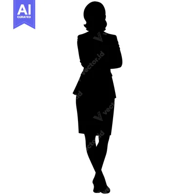 Popular premium asset: Silhouette of a woman standing with crossed arms