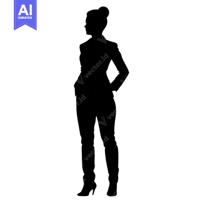 Premium design asset: Silhouette of a Woman in a Suit and Boots