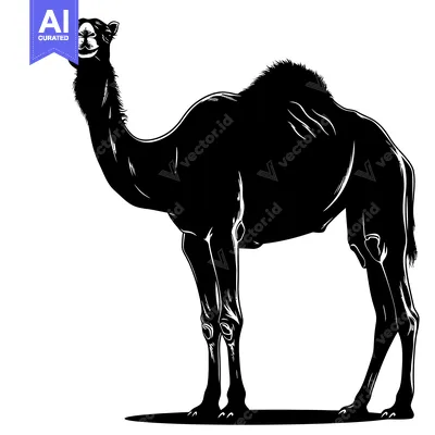 Popular premium asset: Silhouette of a Camel Standing Proudly in the Desert Sun.