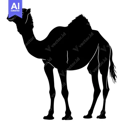 Silhouette of a Camel Standing Proudly in the Desert.
