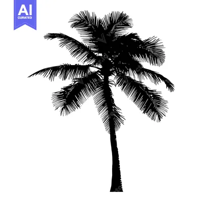 Aset premium populer: Black and White Silhouette of a Palm Tree