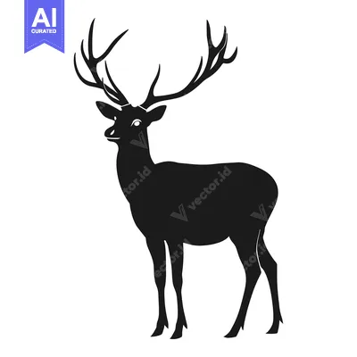 Popular premium asset: Silhouette of a Deer with Large Antlers