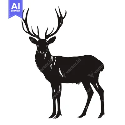 Popular premium asset: Black Silhouette of a Deer with Antlers