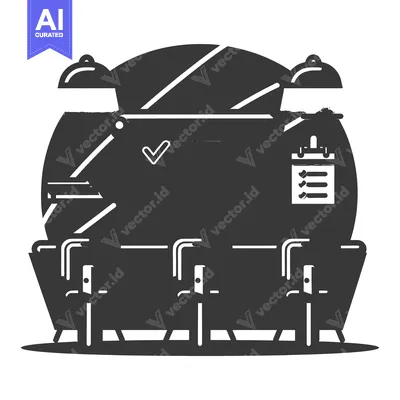 Popular premium asset: Silhouetted Waiting Area with Checkmark and Checklist