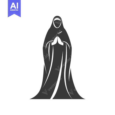Silhouetted Woman in a Hijab with Hands in Prayer