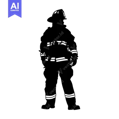 Popular premium asset: Silhouette of a Firefighter in Full Gear