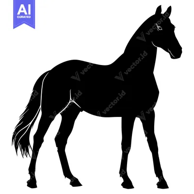 Black Silhouette of a Horse Standing