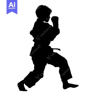 Popular premium asset: Silhouette of a Young Person Practicing Martial Arts