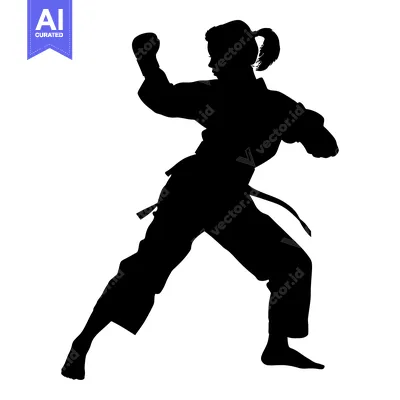 Popular premium asset: Silhouette of a Woman Practicing a Martial Art