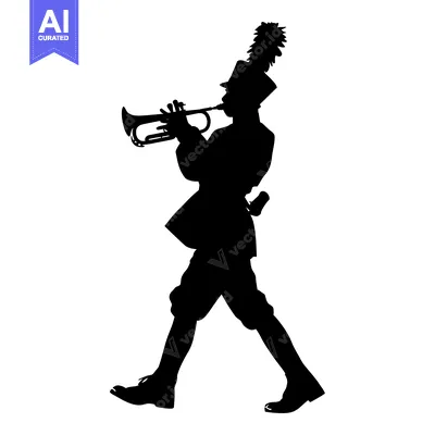 Popular premium asset: Silhouette of a Marching Band Member Playing a Trumpet