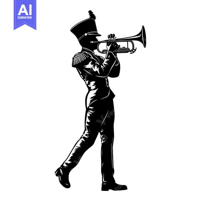 Popular premium asset: Silhouette of a Marching Band Member Playing a Trumpet