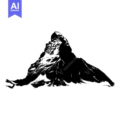 Black and White Silhouette of the Matterhorn Mountain Peak
