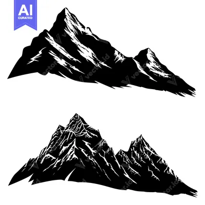 Popular premium asset: Two Black and White Silhouettes of Mountain Ranges