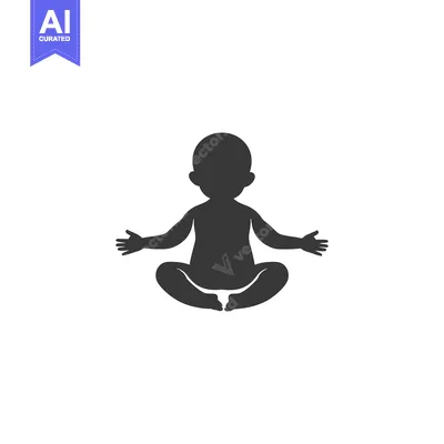 Aset premium populer: Silhouette of a Baby Sitting with Legs Crossed
